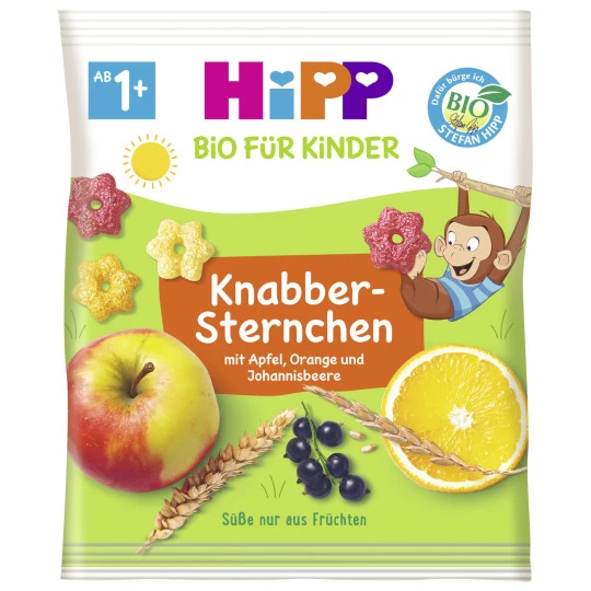 Hipp Bio Für Kinder Knabber Sternchen Mit Apfel, Orange Und Johannisbeere Ab 1+ 30G 3 Hipp Bio Für Kinder Knabber Sternchen Mit Apfel, Orange Und Johannisbeere Ab 1+ 30G