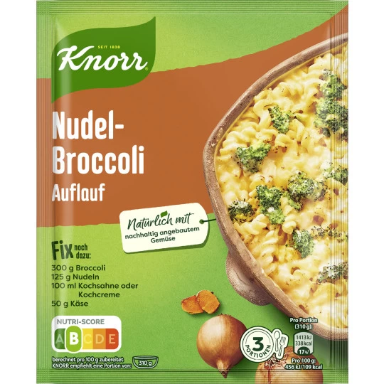 Knorr Fix Nudel-Broccoli Auflauf 46G 3 Knorr Fix Nudel-Broccoli Auflauf 46G
