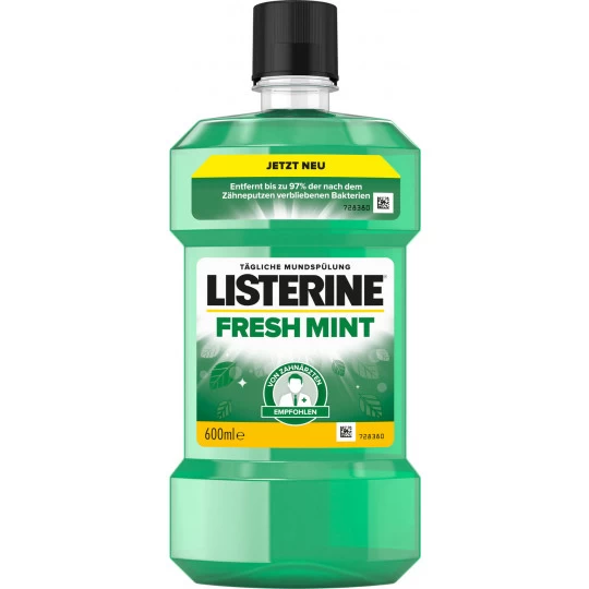 Listerine Fresh Mint Mundspülung 600ML 3 Listerine Fresh Mint Mundspülung 600ML