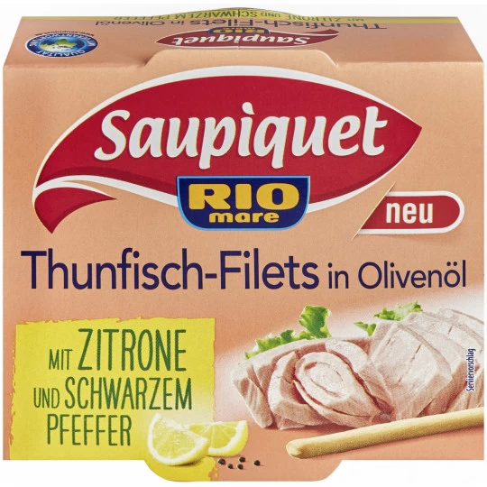 Thunfisch-Filets In Olivenöl Mit Zitrone Und Schwarzem Pfeffer 130G